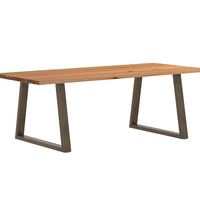 Esstisch Hellbraun 240x100x74 cm Massivholz Eiche Rechteckig