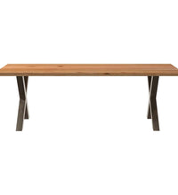 Esstisch Hellbraun 240x100x74 cm Massivholz Eiche Rechteckig
