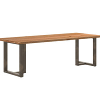 Esstisch Hellbraun 240x100x74 cm Massivholz Eiche Rechteckig