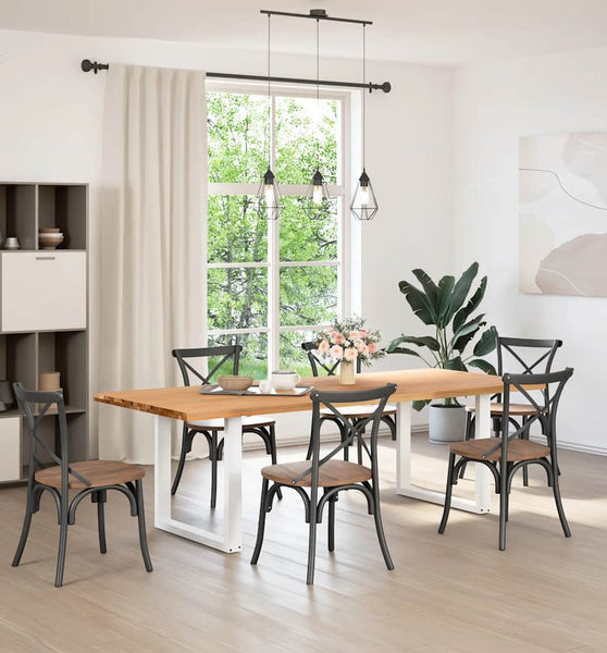 Esstisch Hellbraun 240x100x74 cm Massivholz Eiche Rechteckig