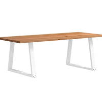 Esstisch Hellbraun 240x100x74 cm Massivholz Eiche Rechteckig