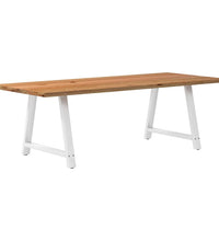 Esstisch Hellbraun 240x100x74 cm Massivholz Eiche Rechteckig