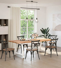 Esstisch Hellbraun 240x100x74 cm Massivholz Eiche Rechteckig