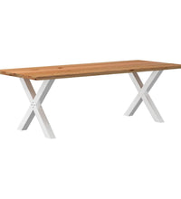 Esstisch Hellbraun 240x100x74 cm Massivholz Eiche Rechteckig