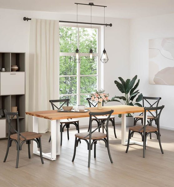 Esstisch Hellbraun 240x100x74 cm Massivholz Eiche Rechteckig