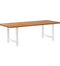 Esstisch Hellbraun 240x100x74 cm Massivholz Eiche Rechteckig