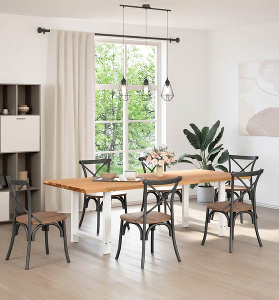 Esstisch Hellbraun 240x100x74 cm Massivholz Eiche Rechteckig