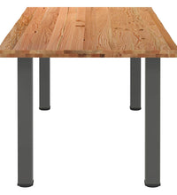 Esstisch Hellbraun 220x100x74 cm Massivholz Eiche Rechteckig