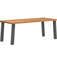 Esstisch Hellbraun 220x100x74 cm Massivholz Eiche Rechteckig