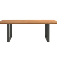 Esstisch mit Baumkanten 220x100x74 cm Massivholz Eiche Rechteck