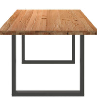 Esstisch mit Baumkanten 220x100x74 cm Massivholz Eiche Rechteck