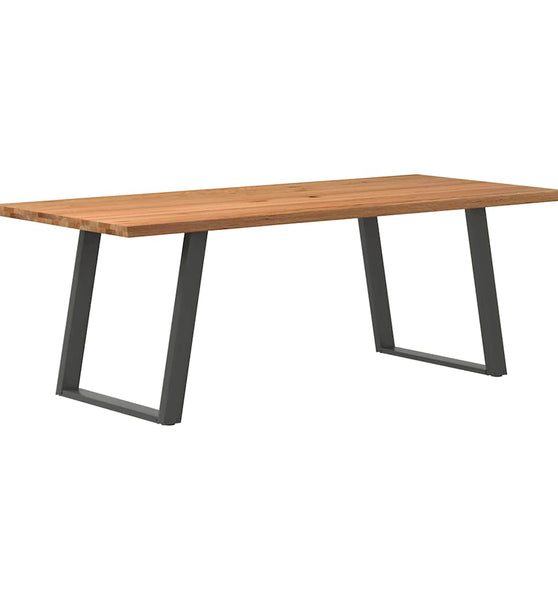 Esstisch mit Baumkanten 220x100x74 cm Massivholz Eiche Rechteck