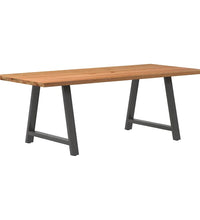 Esstisch mit Baumkanten 220x100x74 cm Massivholz Eiche Rechteck