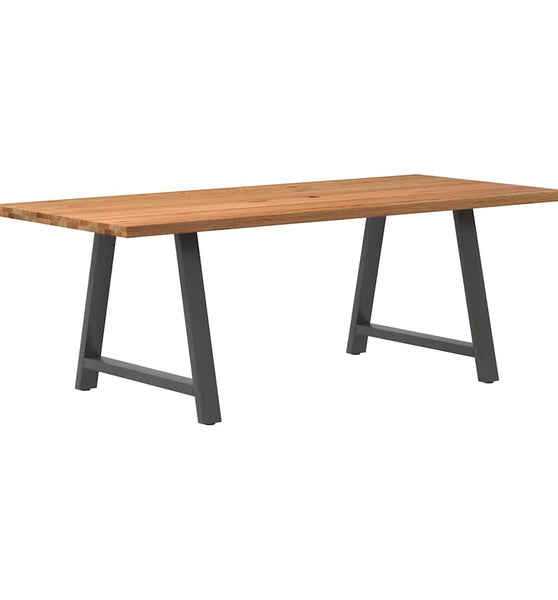 Esstisch mit Baumkanten 220x100x74 cm Massivholz Eiche Rechteck