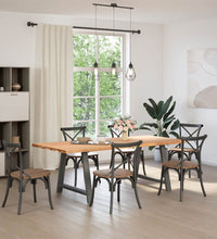 Esstisch mit Baumkanten 220x100x74 cm Massivholz Eiche Rechteck