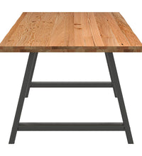 Esstisch mit Baumkanten 220x100x74 cm Massivholz Eiche Rechteck