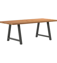 Esstisch mit Baumkanten 220x100x74 cm Massivholz Eiche Rechteck