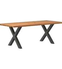 Esstisch mit Baumkanten 220x100x74 cm Massivholz Eiche Rechteck