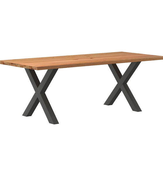 Esstisch mit Baumkanten 220x100x74 cm Massivholz Eiche Rechteck