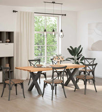 Esstisch mit Baumkanten 220x100x74 cm Massivholz Eiche Rechteck