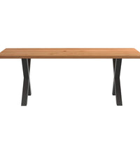 Esstisch mit Baumkanten 220x100x74 cm Massivholz Eiche Rechteck