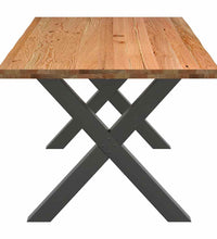 Esstisch mit Baumkanten 220x100x74 cm Massivholz Eiche Rechteck