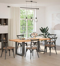 Esstisch mit Baumkanten 220x100x74 cm Massivholz Eiche Rechteck