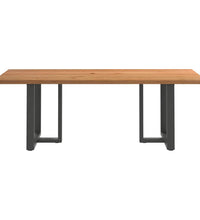 Esstisch mit Baumkanten 220x100x74 cm Massivholz Eiche Rechteck