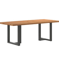 Esstisch mit Baumkanten 220x100x74 cm Massivholz Eiche Rechteck