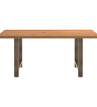 Esstisch mit Baumkanten 180x100x74 cm Massivholz Eiche Rechteck