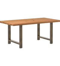 Esstisch mit Baumkanten 180x100x74 cm Massivholz Eiche Rechteck