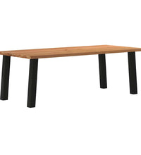 Esstisch mit Baumkanten 220x100x74 cm Massivholz Eiche Rechteck