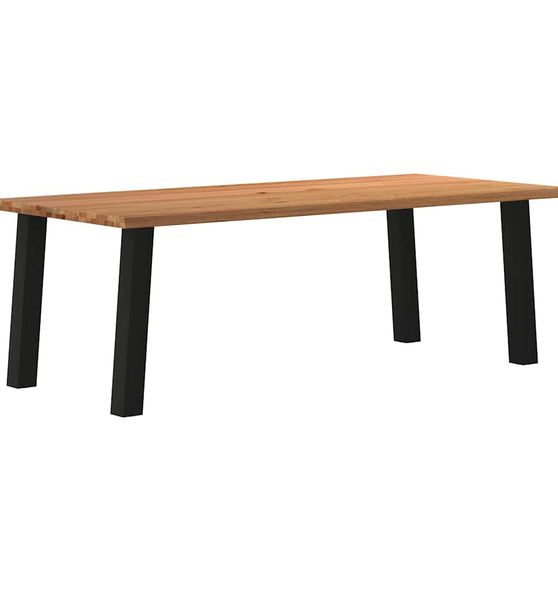 Esstisch mit Baumkanten 220x100x74 cm Massivholz Eiche Rechteck