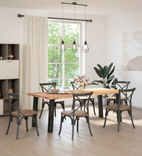 Esstisch mit Baumkanten 220x100x74 cm Massivholz Eiche Rechteck