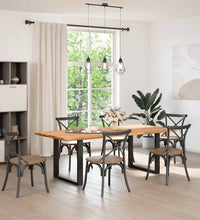 Esstisch mit Baumkanten 220x100x74 cm Massivholz Eiche Rechteck