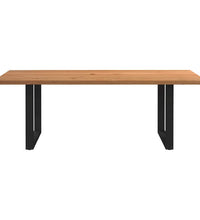 Esstisch mit Baumkanten 220x100x74 cm Massivholz Eiche Rechteck