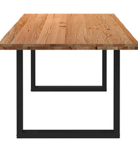 Esstisch mit Baumkanten 220x100x74 cm Massivholz Eiche Rechteck