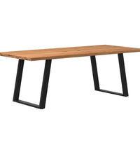 Esstisch mit Baumkanten 220x100x74 cm Massivholz Eiche Rechteck