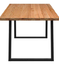 Esstisch mit Baumkanten 220x100x74 cm Massivholz Eiche Rechteck