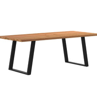 Esstisch mit Baumkanten 220x100x74 cm Massivholz Eiche Rechteck