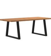 Esstisch mit Baumkanten 220x100x74 cm Massivholz Eiche