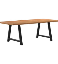 Esstisch mit Baumkanten 220x100x74 cm Massivholz Eiche Rechteck