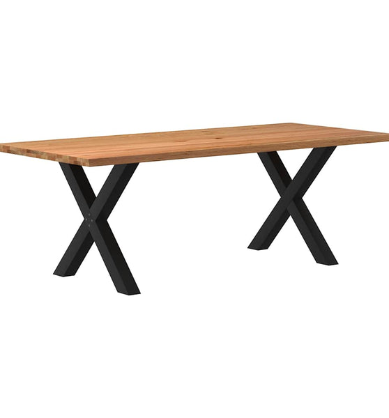 Esstisch mit Baumkanten 220x100x74 cm Massivholz Eiche Rechteck