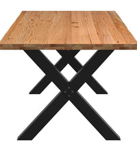 Esstisch mit Baumkanten 220x100x74 cm Massivholz Eiche Rechteck