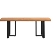 Esstisch mit Baumkanten 220x100x74 cm Massivholz Eiche Rechteck