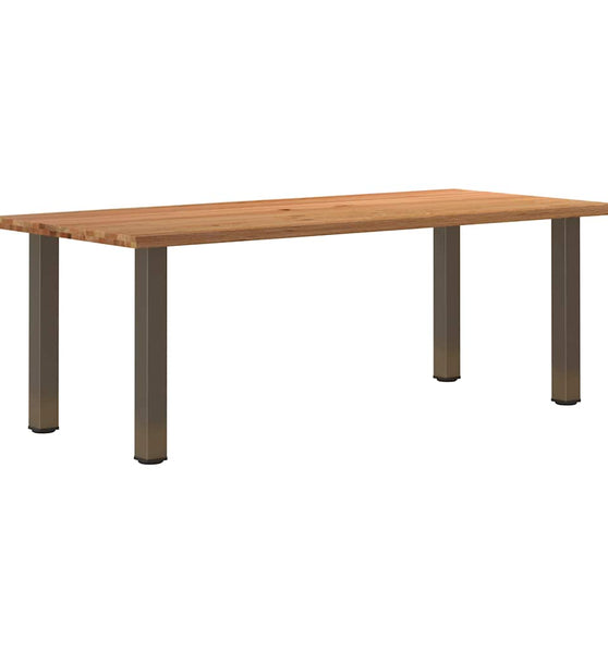 Esstisch mit Baumkanten 220x100x74 cm Massivholz Eiche Rechteck