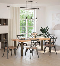 Esstisch mit Baumkanten 220x100x74 cm Massivholz Eiche Rechteck