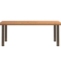 Esstisch mit Baumkanten 220x100x74 cm Massivholz Eiche Rechteck