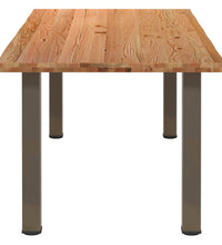 Esstisch mit Baumkanten 220x100x74 cm Massivholz Eiche Rechteck