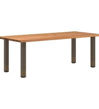 Esstisch mit Baumkanten 220x100x74 cm Massivholz Eiche Rechteck